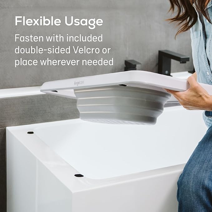 Angelcare Bath Shelf | Fits Standard Bathtubs Up to 28" Wide | Collapsible Drain-Through Basket | Lightweight Bathtub Caddy & Toy Organizer | Durable, Water-Resistant and Easy to Clean