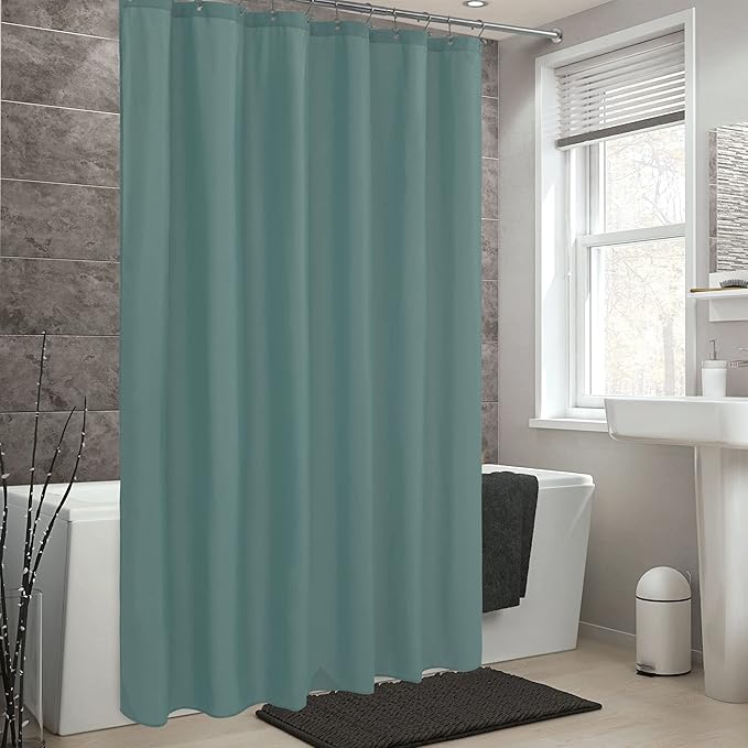 ALYVIA SPRING Stall Fabric Shower Curtain Liner Waterproof - Soft & Lightweight Small Shower Curtain with Magnets for Narrow Stall Size, Machine Washable - 36x72, Sea Teal