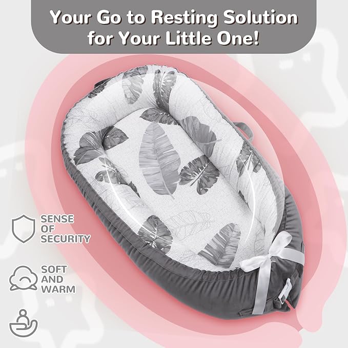 EAQ Baby Lounger, Infant Lounger for Newborn,Portable Baby Nest Cover Breathable & Soft, Newborn Essentials