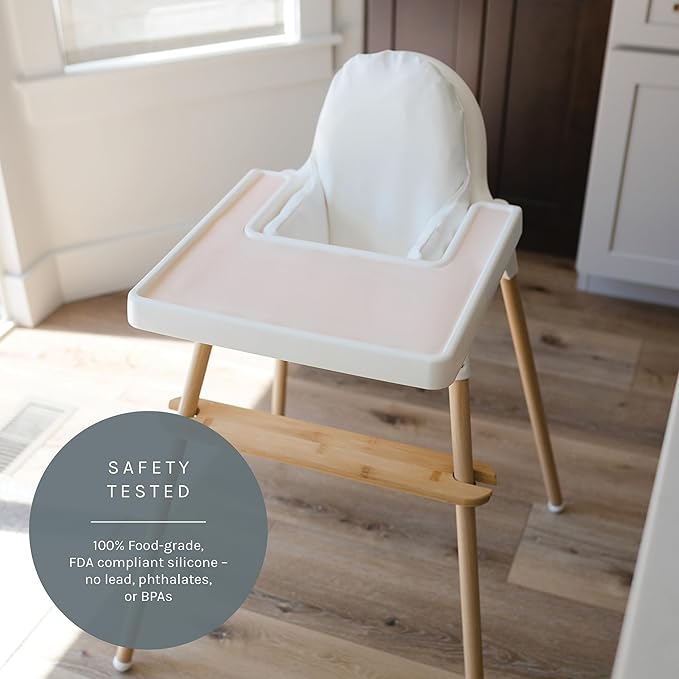 Yeah Baby Goods Placemats Compatible with The IKEA Antilop Highchair (Blushing Beige) - Food-Grade Silicone Highchair Tray Mat – Easy to Clean, High Chair Accessory