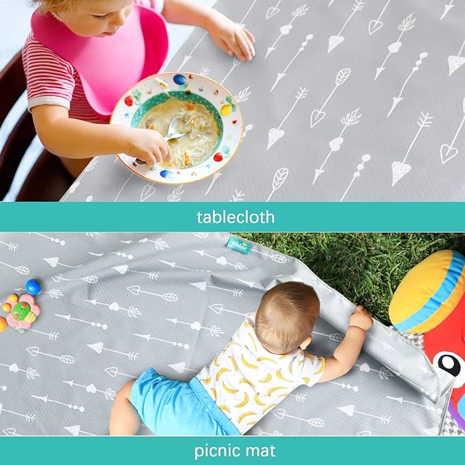 Splat Mat 2 Pack for Under High Chair & Arts & Crafts & Eating Mess, Waterproof Baby Playtime Anti-Slip High Chair Mat for Floor or Table, Reusable & Portable Splash Mat for Under High Chair 42”×46”