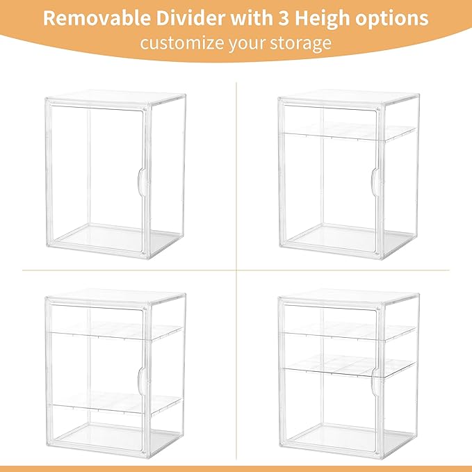 Lifelongpal Baby Bottle Organizer, 3-Tier Clear Bottle Station Organzier for Countertop Cabinet, Acrylic Storage Organizers Container with Magnetic Door for Bottles, Pacifiers, Pump Parts