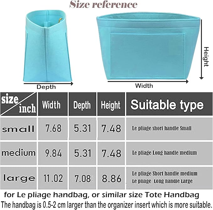 Lckaey bag Organizer Insert for Longchamp Le Pliage Neo(Large) Handbags Insert Organizer 1012hu blue-L