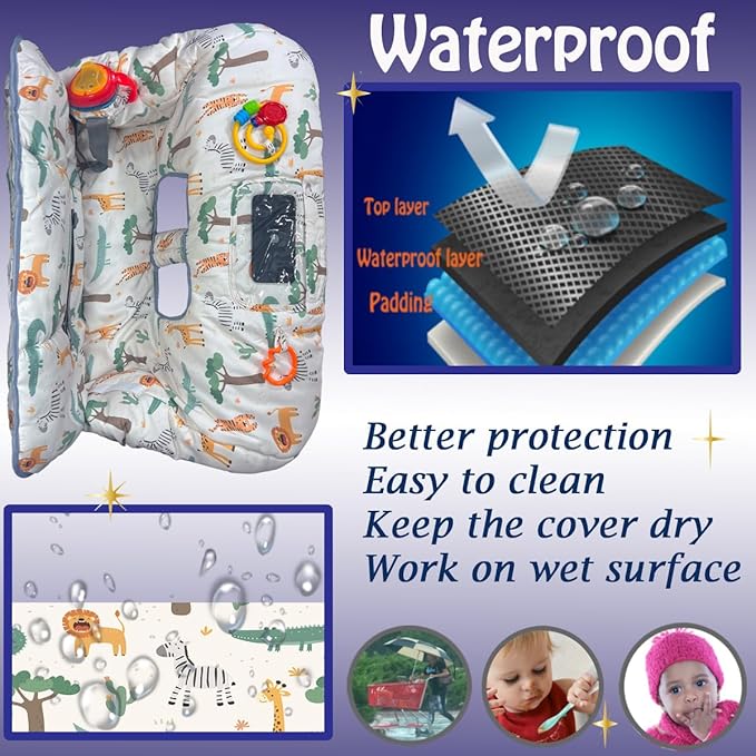 Shopping Cart Cover for Baby and Toddler, Waterproof Grocery Cart and High Chair Cover, Soft Padded Cart Cover for Babies, Universal Fit for Costco, Target and Restaurant High Chairs