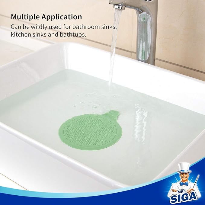 MR.SIGA Silicone Bathtub Stopper, Drain Stopper for Shower, Sink, 5.1" Diameter, 3 Pack