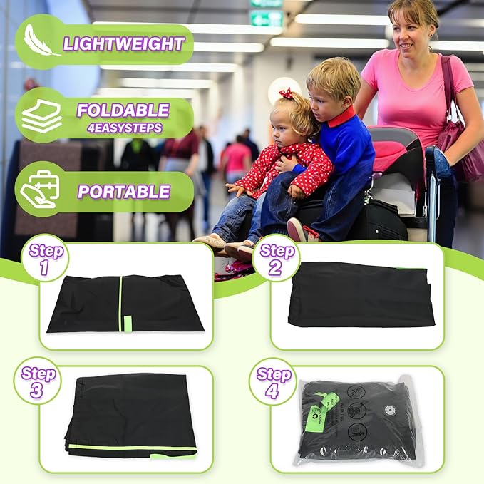 Saranna Car Seat Travel Bag for Airplane: Carseat Bags for Air Travel, Waterproof Durable Carrier Cover for Infant & Toddler Car Seats,Portable Carseat Cover with Shoulder Straps and 2 Luggage Tags