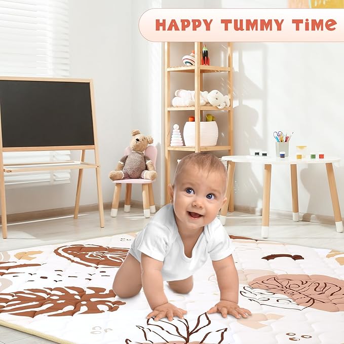 Baby Play Mat, Toodler Floor Mat 59 x 71 inch, Extra Thick Foam Non-Slip Washable,Crawling Cushion for Tummy Playing
