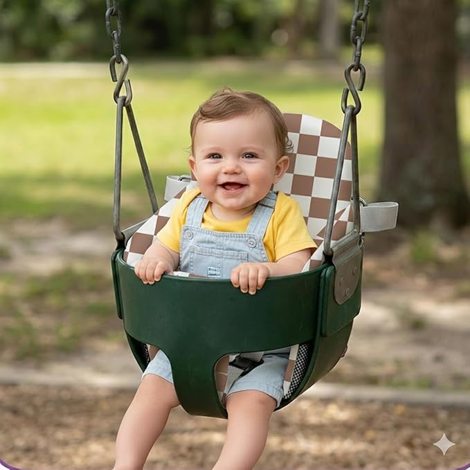 Padded Shopping Cart Cover for Baby Boy & Girl, High Chair Cover for Restaurant Seat, Machine Washable Infant Toddler Buggy Seat Cover (Checkered)