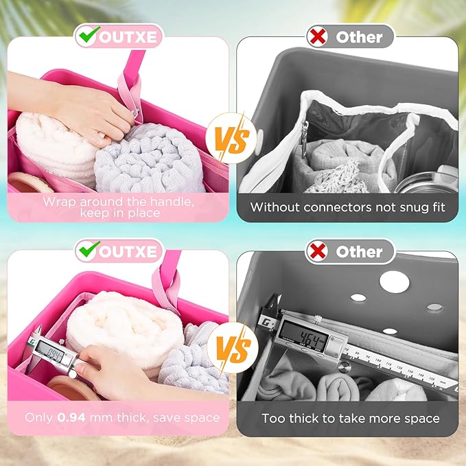 OUTXE Beach Bag Organizer Compatible with X Large Bogg Bag Accessories Inserts, Lightweight Mesh Insert Divider Pouch for Original XL Bogg Bags, Beach Tote Bags Insert for Organizing