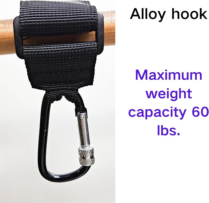 LIGHUFEIC 4 Pcs Walker Hook Hanging,Versatile Anti-Fall Off Stroller Hooks for Hanging Diaper Bags Walker Rollator Crutches Wheelchair, Purses, and Shopping, Hang It Anywhere You Need It(Black)