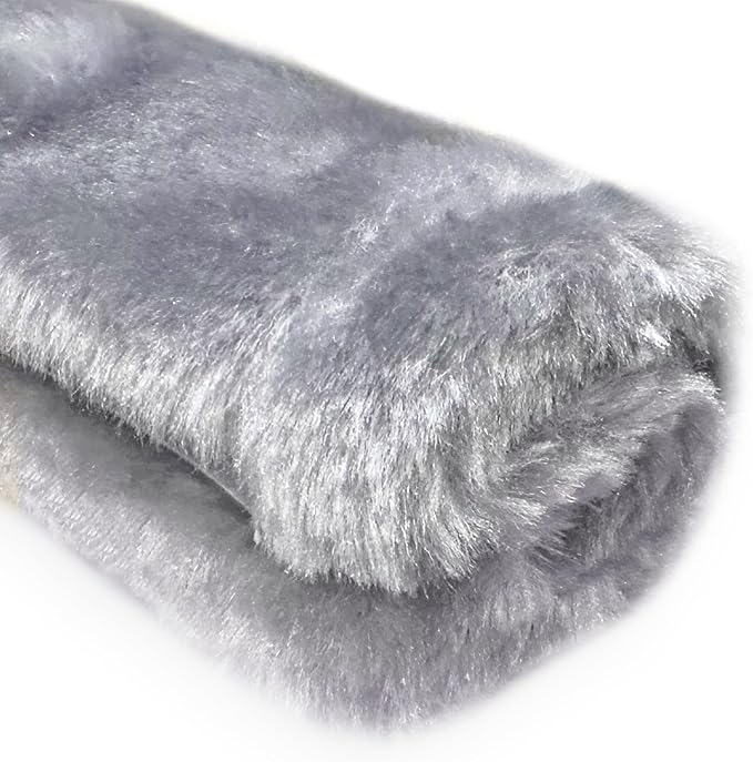 Amooca Soft Faux Fur Universal Fit Seatbelt Cover Car Truck SUV Airplane Seat Belt Shoulder Pad for Carmera Backpack Straps Neck Cushion Protector 2 Pack 10.5in Light Silver Grey