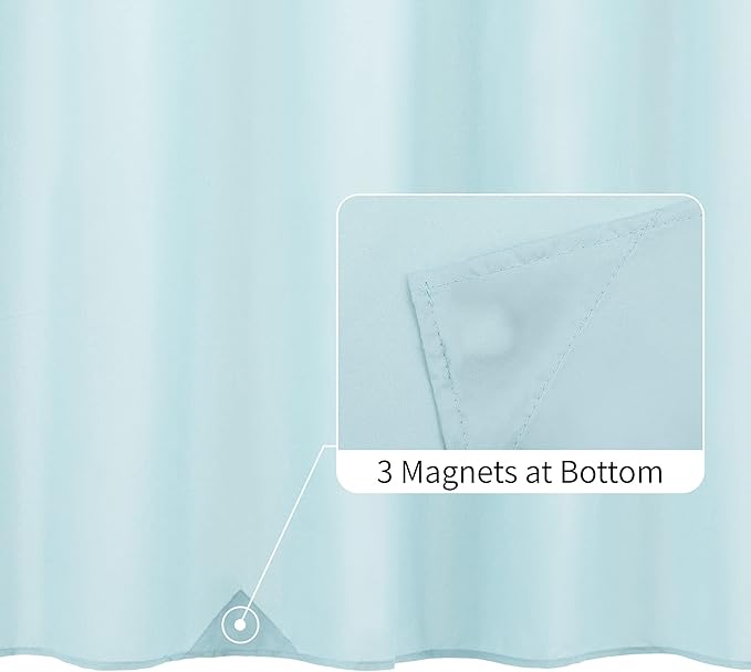 ALYVIA SPRING Long Fabric Shower Curtain Liner Waterproof - 72" x 78", Soft & Lightweight Long Shower Curtain with 3 Magnets, Machine Washable - 72x78, Blue