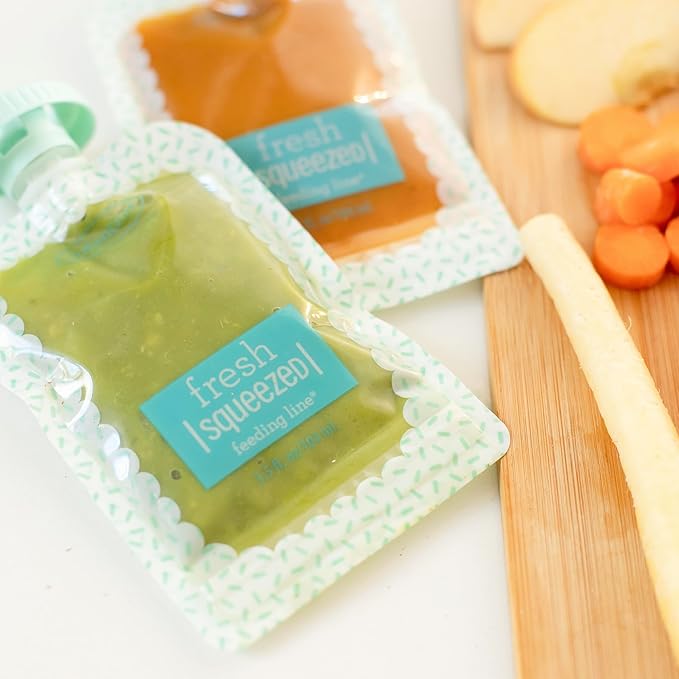 Infantino Squeeze Station for Homemade Baby Food,Pouch Filling Station for Puree Food-for Babies and Toddlers,Dishwasher Safe and BPA-Free,(Pack of 6)