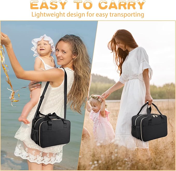 Breast Pump Bag, Milk Cooler Storage for Pumping Moms – Insulated Breastmilk Bag with Ice Pack, Portable Bottle Feeding Tote – Wearable Pump Carrier & Travel Kit, Compatible with Spectra Parts