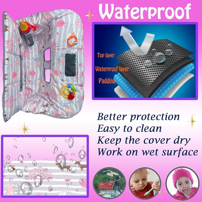 Shopping Cart Cover for Baby and Toddler, Waterproof Grocery Cart and High Chair Cover, Soft Padded Cart Cover for Babies, Universal Fit for Costco, Target and Restaurant High Chairs