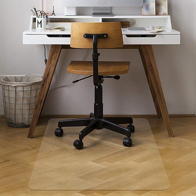 Azadx Large Chair Mat for Hardwood Floor 46 x 53'' Office Chair Mat for Hard Floors Clear Plastic Floor Mats for Wooden/Tile Floors Rolling Chairs Mats for Hardwood