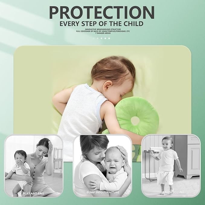 WKC Baby Head Protector Backpack with Knee Pads & Non-Slip Socks, Toddler Safety for Crawling & Walking (Style 2)