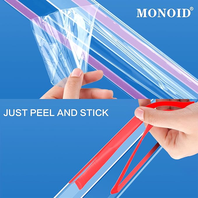 MONOID Wall Corner Protectors Clear 57.8" - Baby Safety Edge Guards (6 Pack)