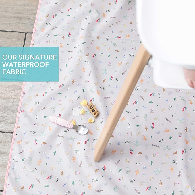 Bumkins Disney Baby Splat Mat for Under High Chair, Babies Toddlers Eating Mess Mat, Waterproof Reusable Cloth for Arts and Crafts, Playtime Mat for Kids, Floor or Table 42inx42in, Princess Magic Pink
