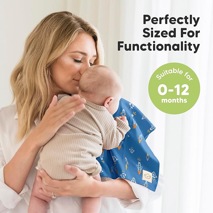 Organic Burp Cloths Baby Boy, Girl - 6-Pack Large 100% Cotton Burping Cloths for Babies, Spit Up Rags, Super Absorbent, Ultra Soft Newborn Rag, Gender Neutral, Machine Washable, Durable (Cosmo)