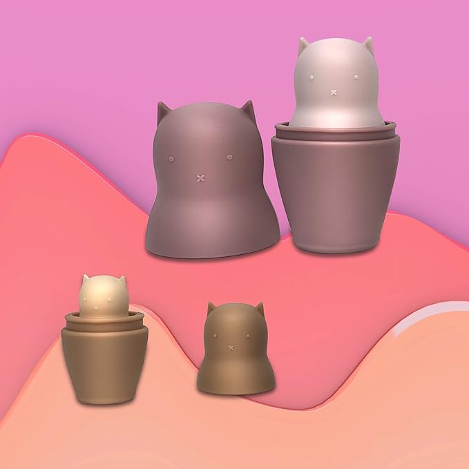 Hide N Seek Toddler (3+) Silicone Stacking Nesting Dolls Toy: Kozy Kittens