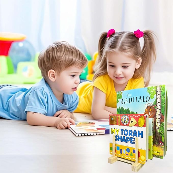 Bailitoy 2 Pcs Wooden Kids Bookshelf,Toddler Book Display Shelves Children Book Rack Suitable Kids Rooms, Nursery & Classroom,Mini Bookshelf, Desktop Shelf