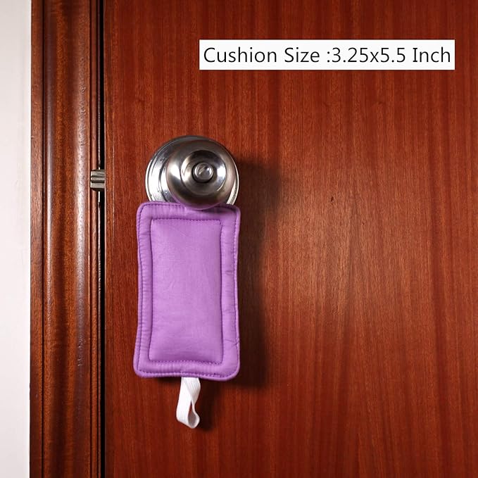 Door Silencer Door Jammer Door Closer Cushion Nursery Door Silencer Door Latch Cover 3 Pack for Noise Reducing Quiet Doors Baby Toddler Safety 3.25 x 5.5 Inch (New Purple)
