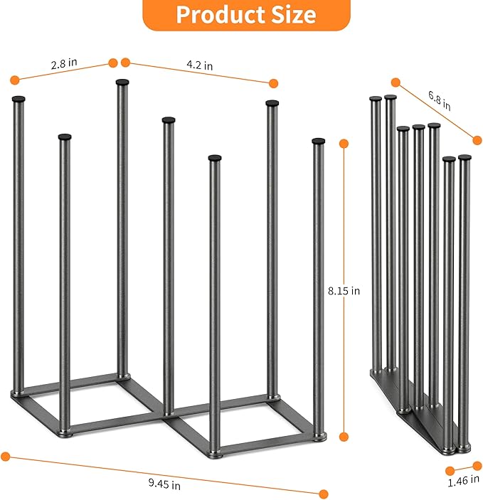 KORRTFID Foldable Bottle Drying Rack, Baby Bottle Drying Rack, Collapsible Cup Draining Holder, Retractable Reusable Storage Bag Dryer with Non-Slip Bottom - Stainless Steels (Starlight Gray)