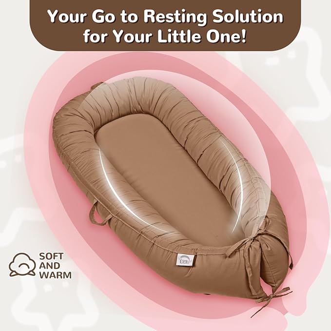 EAQ Baby Lounger, Infant Lounger for Newborn,Portable Baby Nest Cover Breathable & Soft, Newborn Essentials