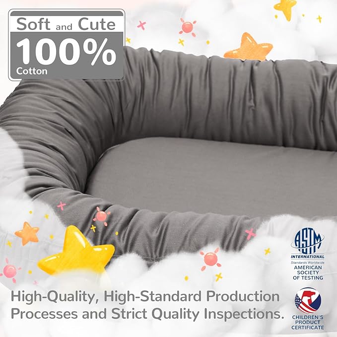 EAQ Baby Lounger, Infant Lounger for Newborn,Portable Baby Nest Cover Breathable & Soft, Newborn Essentials