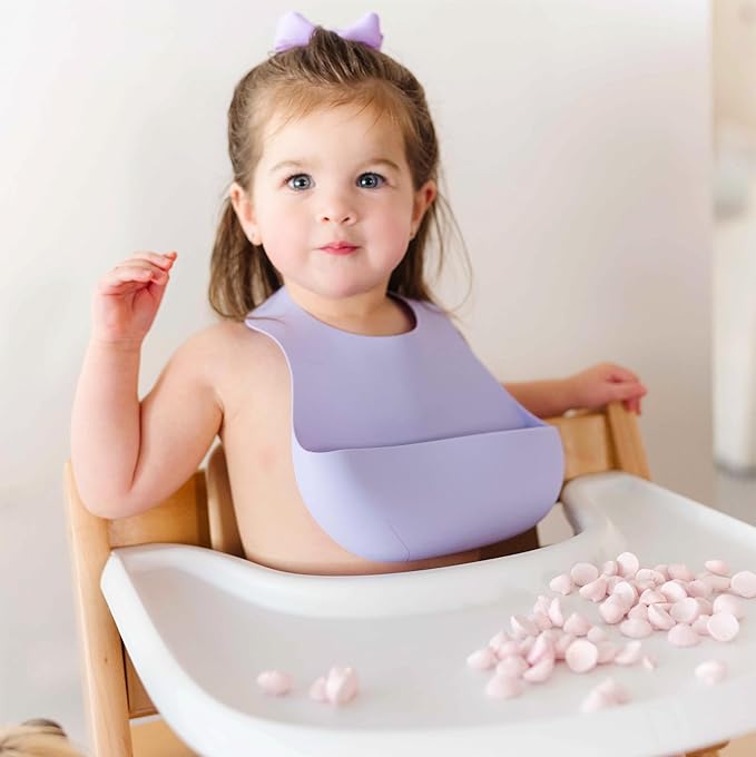 Magnetic Silicone Baby Bib – Waterproof, Dishwasher Safe, BPA Free Food-Grade, Feeding Bib for Infants and Toddlers