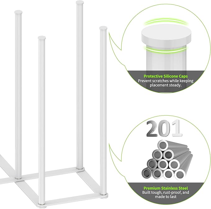 LAEMYFYRE Collapsible Bottle Drying Rack, Foldable Baby Bottle Drying Rack, Portable Drainer Stand Holder for Water Bottles, Cup, Reusable Silicone Bag, Cutting Board (White)