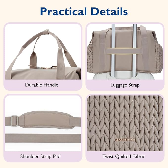 mommore Diaper Bag Tote, Large Capacity Travel Diaper bags, Hospital Bag for Labor Delivery, Baby Bag with Pacifier Case | Hospital Bag, for Labor Delivery, Baby Bag, with Pacifier Case