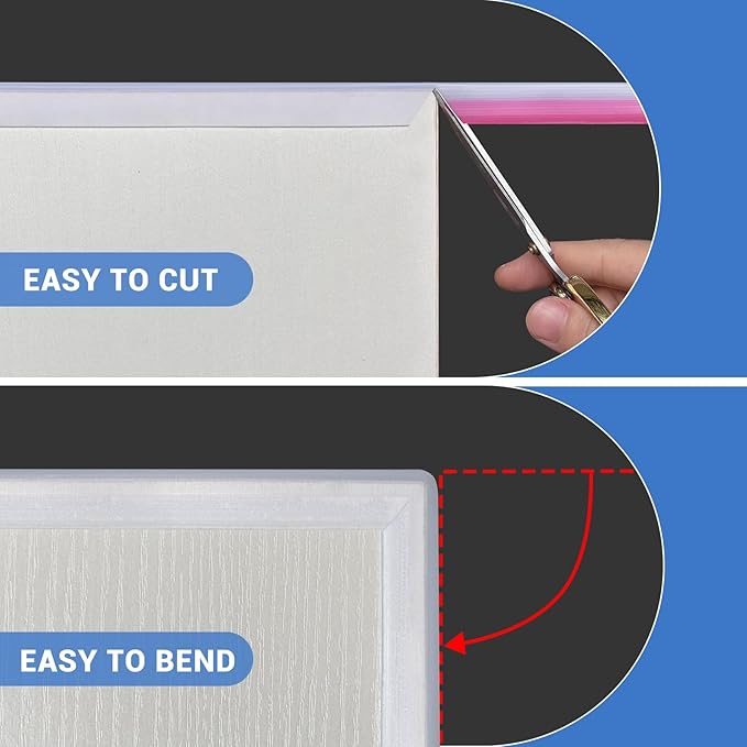 Clear Rubber Edge Trim, Self-Adhesive Transparent Edge Trim, 1-1/8"(28mm) Edge Protector for Plywood, Cabniets or Drawers, Flexible Silicone Rubber Material, Wide U Channel Edge Guards