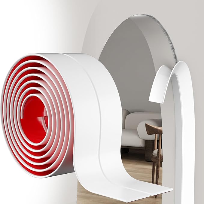 Symyda Flexible Wall Corner Guard (20ft) – Child & Pet Safe Edge Guards, Paintable & Removable Without Damage - Self-Adhesive Edge Protector for Baby Proofing, Furniture & Curved Corners (White)