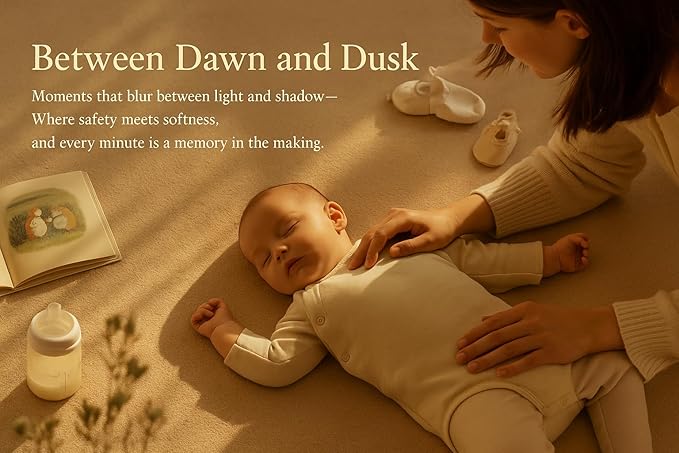 Thick Padded Baby Floor Play Mat 1.2" Cushioned Velvet Surface Non Slip Bottom High Density Foam Safe and Soft Floor Mat for Infants Toddlers and Playpen Use (Lightbrown, 79X71)