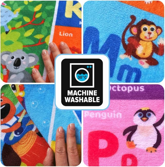 QUOKKA Baby Mat for Floor Play for Babies 6-12 Months – Super Soft Baby Floor Play Mat for Toddlers 1-3 – Extra Thick Crawling Plush Rug for Nursery – Padded Foldable Activity Infant Playroom Carpet