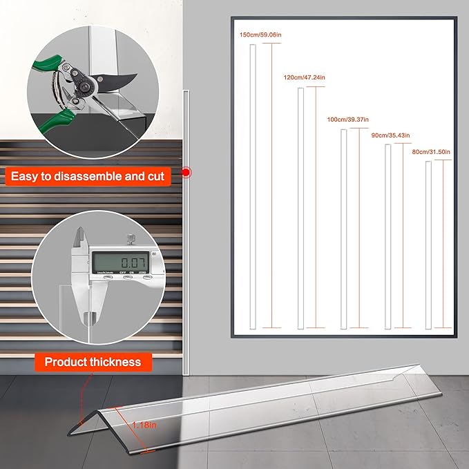 Clear Self-Adhesive Wall Corner Protectors-2 PCS of Corner Guards & Edge Protector for Baby, Furniture, Door, Tables, Cover Sharp Furniture, Easy to Install (3cmx100cm/1.18inx39.4in)