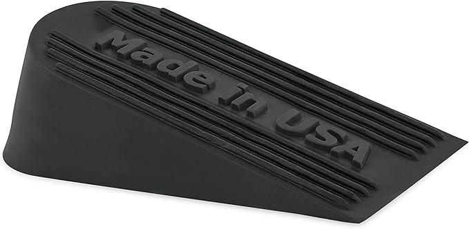 Large Big Rubber Door Stopper Made In USA - Door Stop Wedge for Carpet, Tile, Concrete Floor, Tall Door Stoppers for Bottom of Door - Heavy Duty for Commercial & Home - 6.5 x 2.75 x 1.9 Inches - Black
