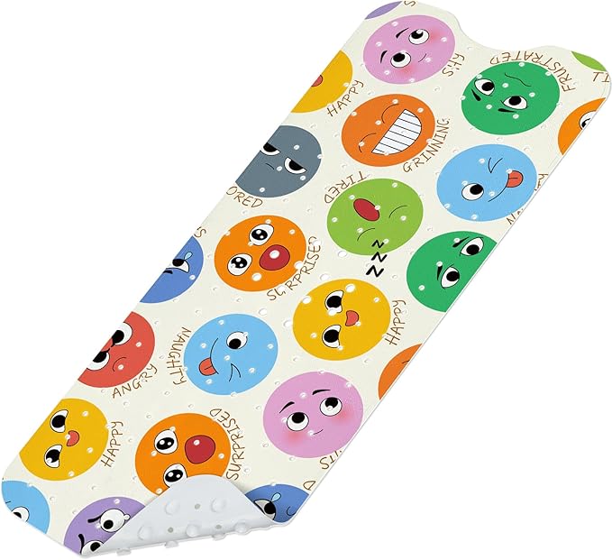 SHUCHING Baby Bath Mat for Tub Non Slip-40 X 16Inch, Kids Bathtub Mat Anti Slip, Toddler Long Shower Mat for Bathroom Mold Free, Machine Washable