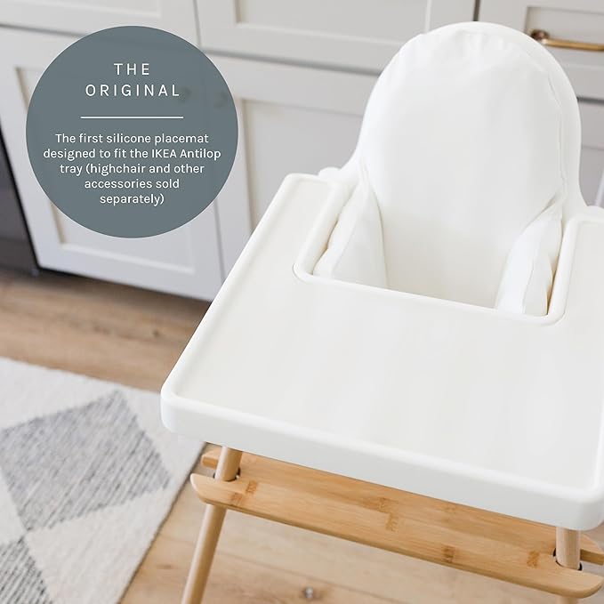 Yeah Baby Goods Placemats Compatible with The IKEA Antilop Highchair (Coconut Cream) - Food-Grade Silicone Highchair Tray Mat – Easy to Clean, High Chair Accessory