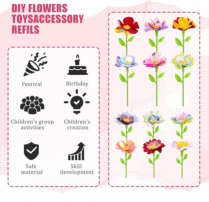 Soupost Kids' Flower Press Kits Toy Accessories DIY Flower Bouquet Craft - Arts & Crafts Toy Parts