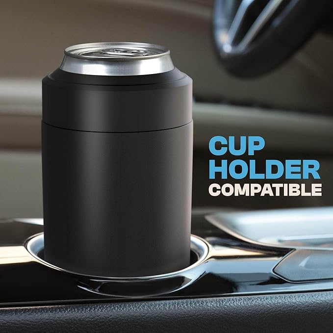 Frost Buddy Universal Buddy Can Cooler - Fits All - For Regular 12 & 16 oz or Slim-Size Bottles - Insulated Double-Walled Stainless Steel (Dark Night)