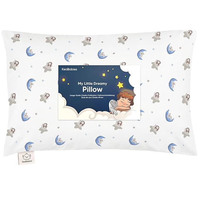 Toddler Pillow with Pillowcase - 13x18 My Little Dreamy Kids Travel Bed Pillows for Sleeping, Organic Cotton Small Pillowcase, Soft & Breathable, Machine Washable, Toddlers 2-5 years old (Space Drift)