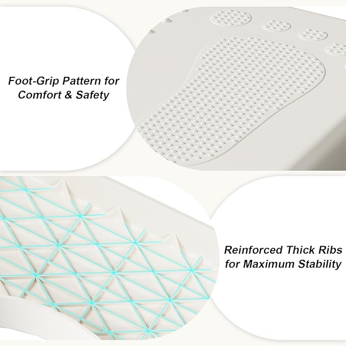 6.7 Inch Toilet Stool Squat Adult, Poop Stool for Bathroom, Non-Slip Squatting Potty, Lightweight Pooping Stools Portable for Travel, Toilet Step Stools for Adults/Kids, White