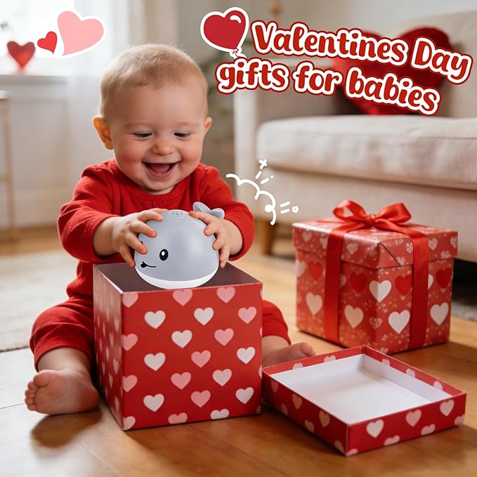 Whale Bath Toy Sprinkler, Light Up Bath Toys for Kids Ages 1-3 Babies 6-12-18 Months, 1 2 3 Year Old Boys Girls Valentines Toddler Birthday Gifts, Bathtub Fountain Pool Water Table Toys