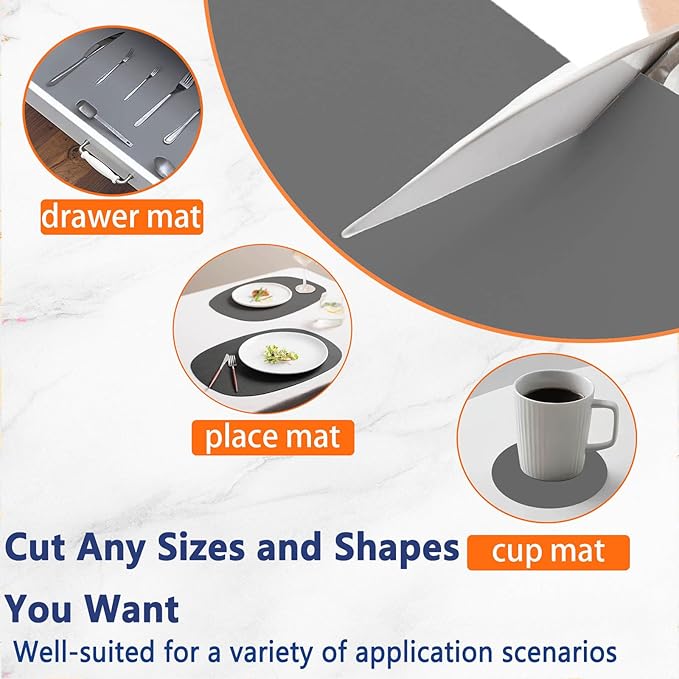 Extra Large Silicone Mat, 78.7''x23.6''(200cmx60cm) Large Heat Resistant Mats for Countertop, Waterproof Countertop Protector, Cuttable Kitchen Countertop Mat, Silicone Mat for Kitchen Island, Black