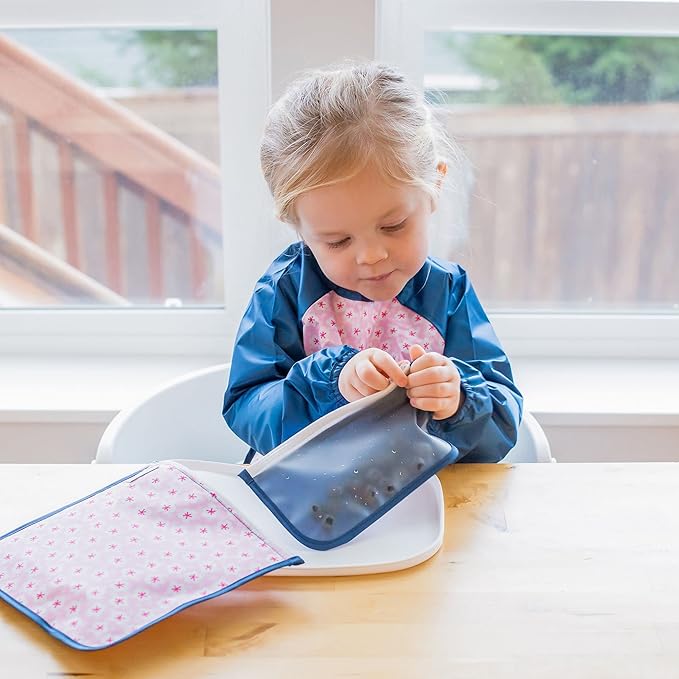 Green Sprouts Mini Platemat | Silicone Helps Avoid Harmful Chemicals | Contoured Design fits Most high Chairs, Helps Toddler Develop Independent Eating Skills, Heat-Resistant, Dishwasher Safe