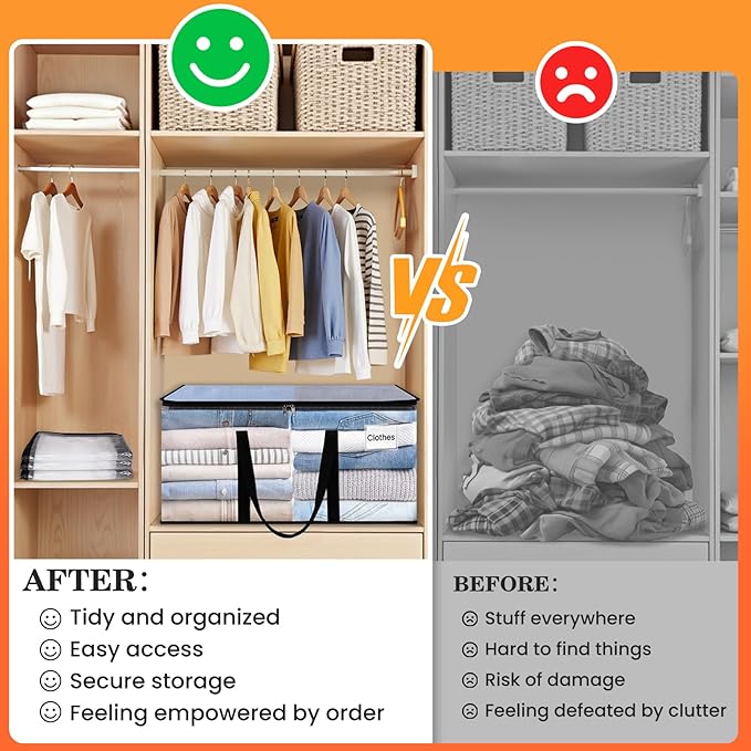 Extra Large Heavy Duty Moving Bags, Storage Bags with Strong Zippers & Handles, Packing Bags for Moving Essentials, Ideal Storage Tote for Home, Dorm & Storage Solutions, 76L, 8 Packs, Clear