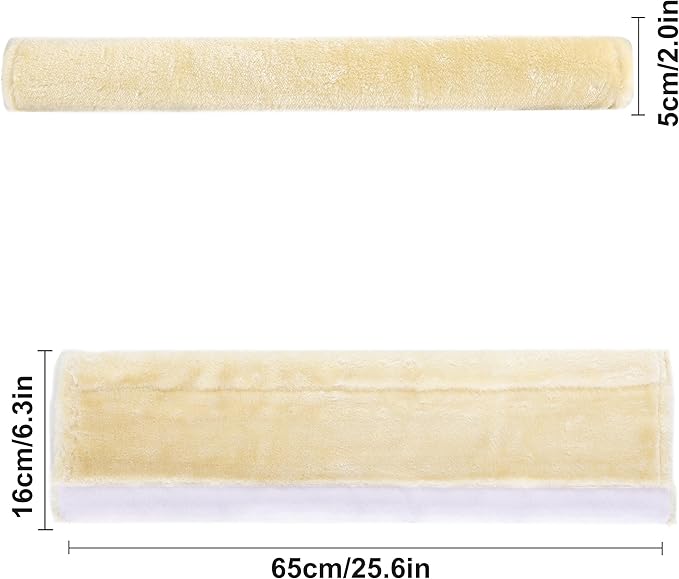 Amooca Soft Faux Fur Universal Fit Seatbelt Cover Car Truck SUV Airplane Seat Belt Shoulder Pad for Carmera Backpack Straps Neck Cushion Protector Extra Long 25.6in Beige